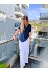 Beyaz keten pantolon Beyaz - XS