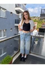 Geniş paça kot pantolon Mavi - Xxs/28