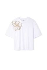 Nakışlı t-shirt Krem - S